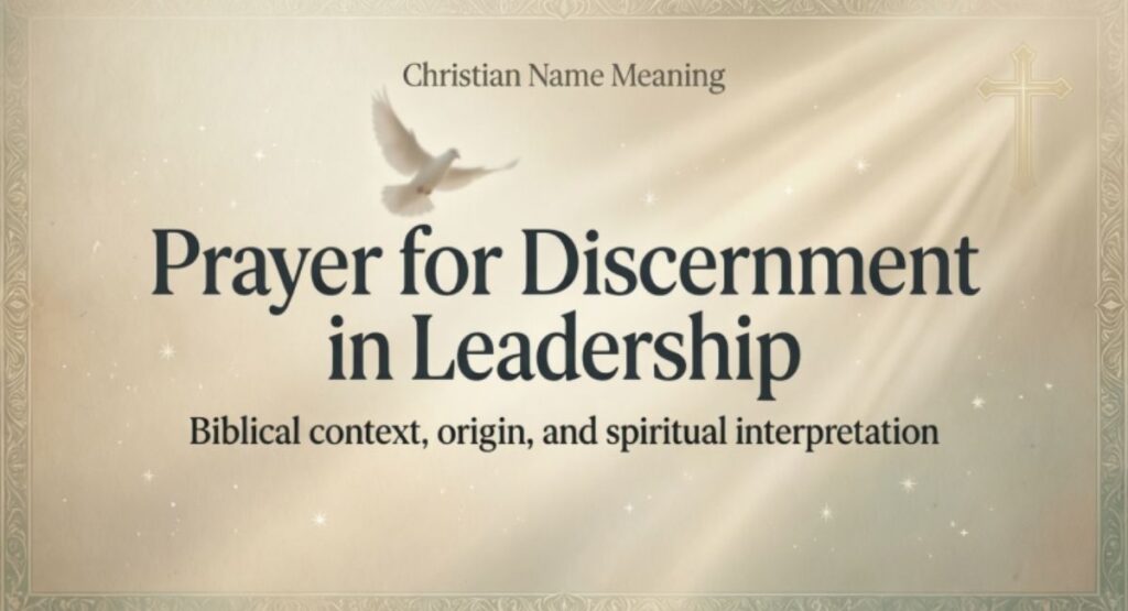 Prayer for Discernment in Leadership