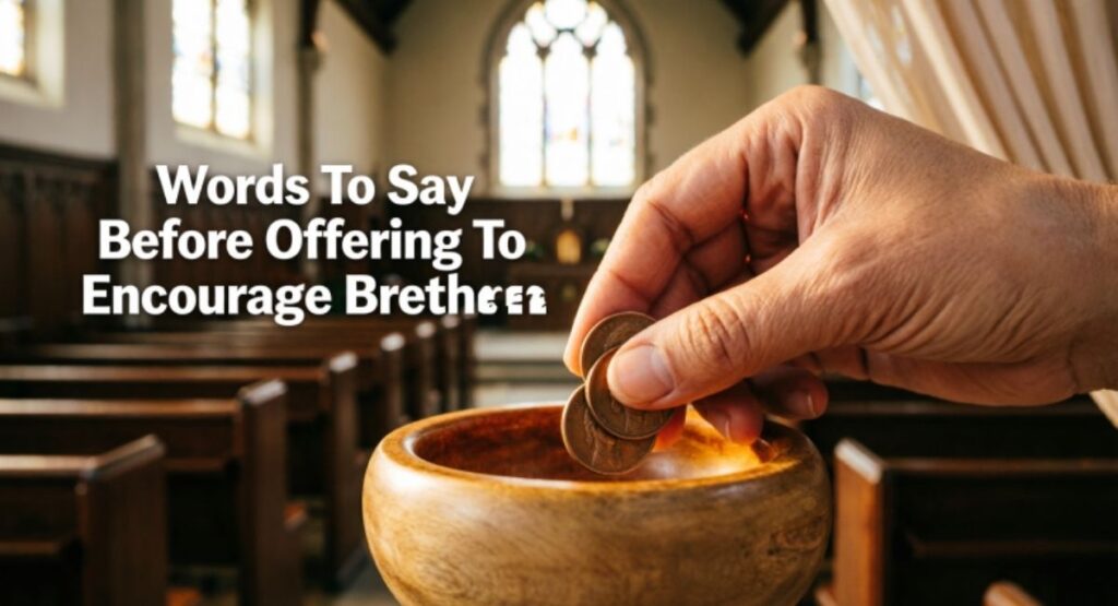 Words To Say Before Offering To Encourage Brethren