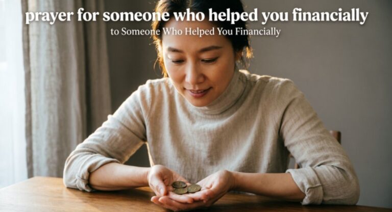 prayer for someone who helped you financially