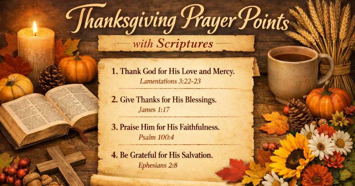 thanksgiving prayer points with scriptures